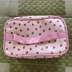 ハート模様ピンクメイクポーチ