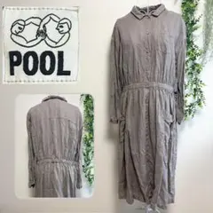 POOL いろいろの服 リネン100% シャツワンピース 麻 ロング　良品計画のサムネイル