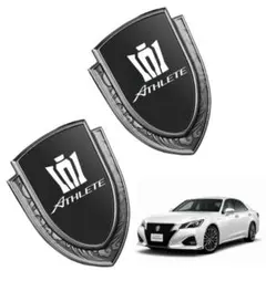 2個セット CROWN ATHLETE 3Dメタルエンブレム 車用ステッカーのサムネイル