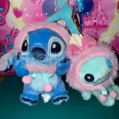 【スティッチ】ディズニー スクランプ ぬいぐるみ キーホルダー さくらんぼ