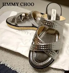 美品☆JIMMY CHOO レザー スライド サンダル 39サイズ 25cm