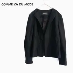 コムサデモード ブラックノーカラージャケット ウール　M