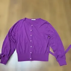 【美品】WILLSELECTIONパープル ボタン付きカーディガン