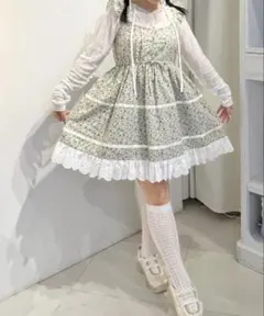 merry jenny petit flowerフレアミニワンピース グリーン