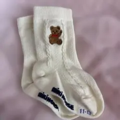 ミキハウス　ベビー靴下 11-13cm アイボリー