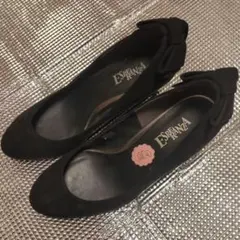 ESPERANZA ブラック スエード パンプス