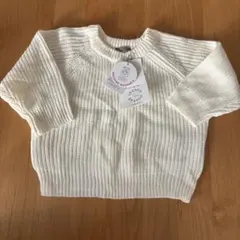 【しまむら】リブ編みニット 100cm ホワイト Season Reason