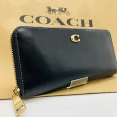 1531 COACH アコーディオン　ジップウォレット　長財布　C金具 黒 金