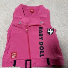 BABYDOLL ライダースベスト ピンク 100