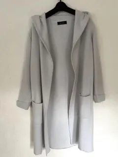 JUGLITTY フード付きロングコート ライトグレー