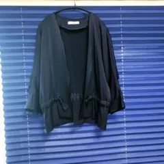 スコットクラブで購入 ノーカラーサテンジャケット 濃紺