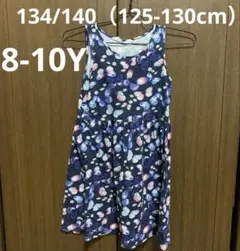 H&Mワンピース134/140（125-130cm）ネイビー蝶柄