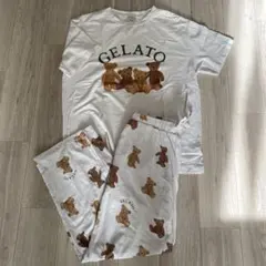 ジェラートピケ♡テディベアセットアップ　ルームウェア
