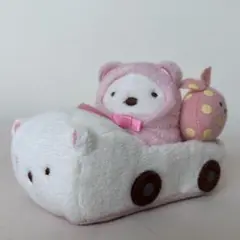 サンエックス すみっこぐらし てのりぬいぐるみ くるま　しろくま　ふろしき