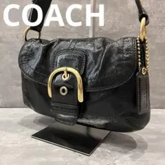 【美品】コーチ ソーホー ショルダーバッグ 黒 f13132 ワンショル