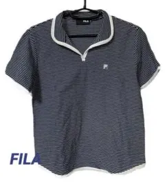 FILA ボーダー　ポロシャツ　ネイビー