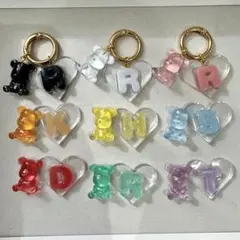 イニシャルキーホルダー 名入れ レジン 推し活 くま オーダー くま