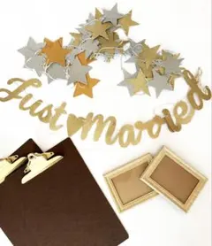 ウェルカムスペース just marriedガーランド,ボード2枚,写真立て2つ