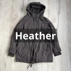 【匿名配送】ヘザー モッズコート ボア チャコールグレー