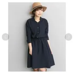 極美品　ロッソ　ワンピース　ネイビー系　日本製