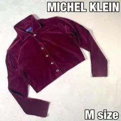 【ミッシェルクラン】　美品　ジャケット　ベロア素材　クロップド レディース　M