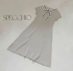 SPECCHIO　スペッチオ　シャトル プリーツワンピース　ボウタイ　サイズ40