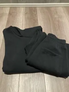 ユニクロC スウェットワイドパンツ 丈長め セットアップ XS ブラック