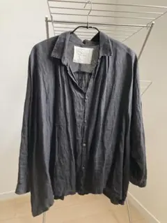 ICHI Antiquités リネン長袖シャツ ブラックのサムネイル