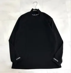 COMON GOLFコモンゴルフモックネック長袖トップス ブラックLゴルフウェア