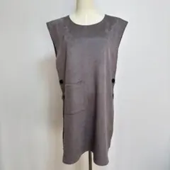 スエード調ジャンパースカート　グレー系　レイヤードコーデに◎ 秋冬物