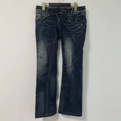 デニムパンツ ジーンズ ブーツカット フレア グランジ Y2K インディゴ訳あり