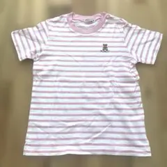 ミキハウス　半袖Tシャツ　130 ボーダー　ピンクのサムネイル