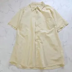 UNIQLO　ユニクロ　コットンリネンシャツ　半袖　Ｌ　イエロー　メンズのサムネイル
