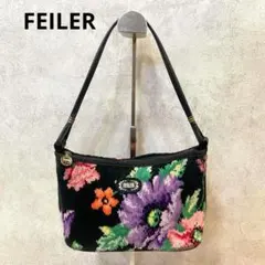 FEILER フェイラー　ハンドバッグ　トートバッグ　花柄　フラワー　ブラック