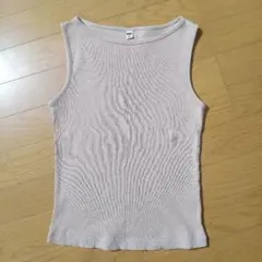 UNIQLO リブ タンクトップ ベージュ M