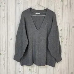 ap retro アプレトロ　深Vネック　プルオーバーニット　セーター　フリー