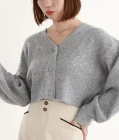 ラメメランジショートニットカーディガン