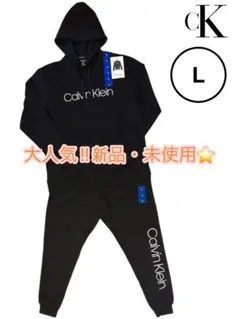 【新品 未使用】 Calvin Klein セットアップ 上下 パーカー 黒 L