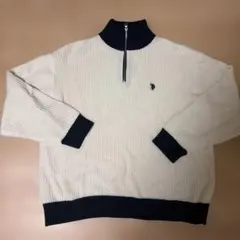 U.S. POLO ASSN. ハーフジップ ニット M