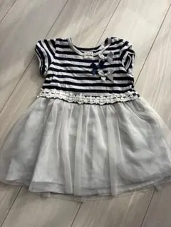 Pupil House ボーダー チュール ワンピース 90cmのサムネイル