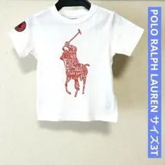 ポロラルフローレン ロゴプリント 半袖Tシャツ 3T ホワイト