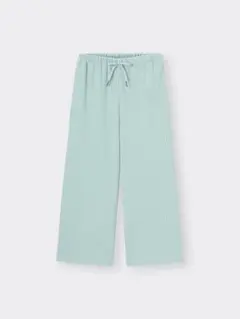 l*︎様 GU リブプルオンワイドフレアパンツ水色