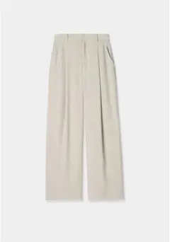 louren back satin straight pants グレージュ