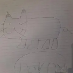 ねこの絵　サイン付き
