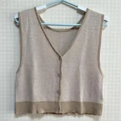 【美品】niko and… ベスト　ベージュ　Mサイズのサムネイル