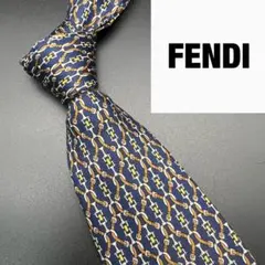 フェンディ ドット×ズッキーノ柄 ネクタイ  Italy製 美品 ☆【極美品】 FENDI ズッキーノ柄 ネクタイ イエロー オシャレ 綺麗め