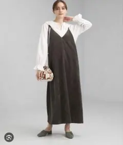 グリーンレーベルリラクシング　コーデュロイキャミソールワンピース
