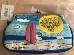 桐生織 スヌーピー 畳刺繍がま口ペンポーチ（サーフィン） マルチポーチ
