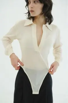 CLANE SHEER DRAPE BODY SUITS - メルカリ