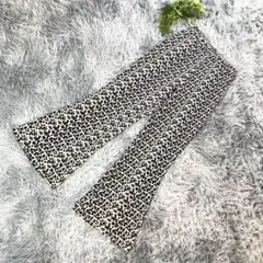 WEGO【S】履き心地◎ レオパード柄 ワイドパンツ ストレッチ ゴムウエスト